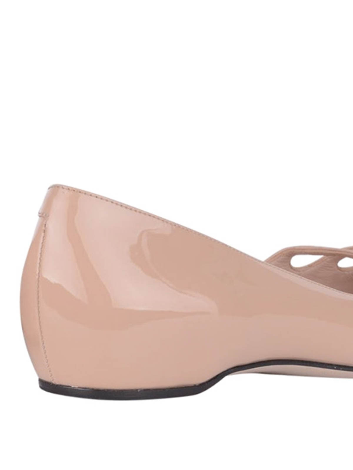 Gucci Logo Button Flat Shoes In Pink