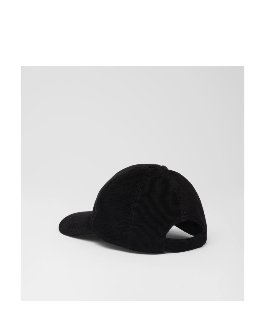 Shop Prada Corduroy Baseball Cap In Black
