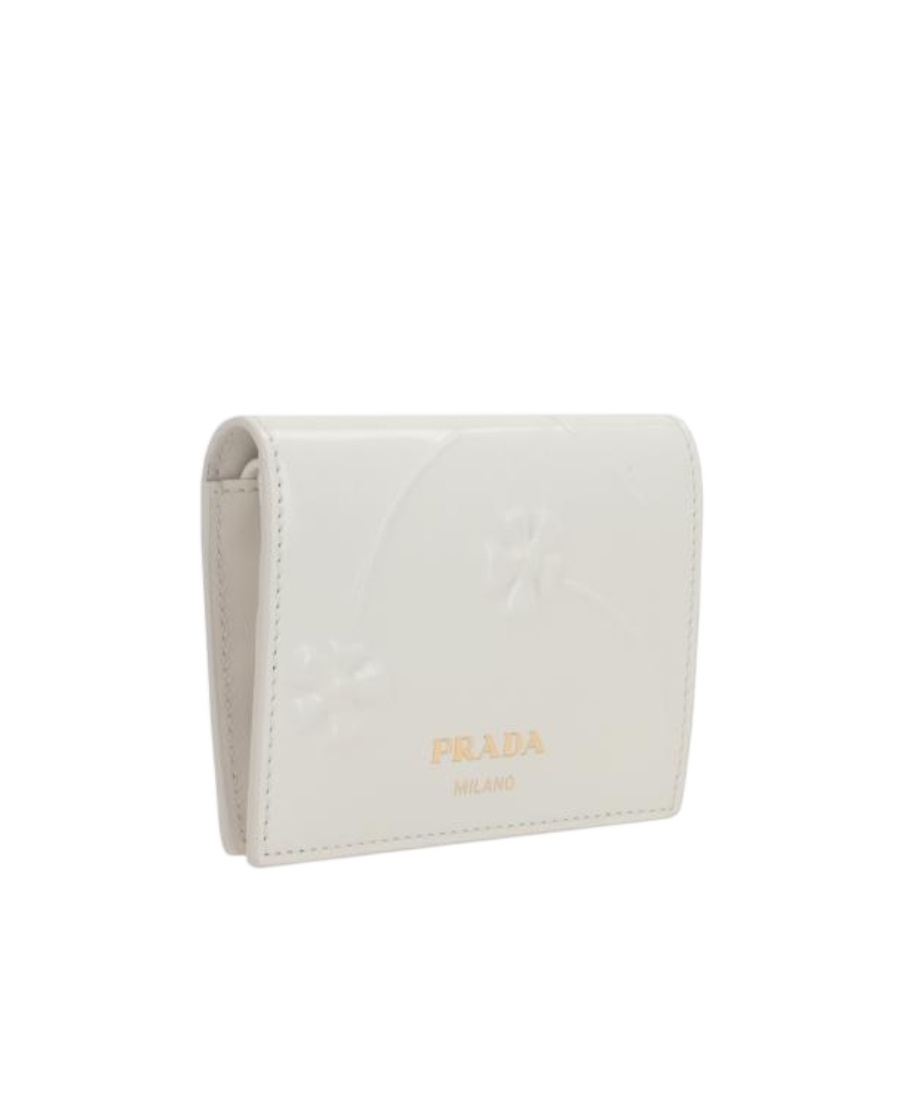 Prada Logo-detailed Bi-fold Wallet In White
