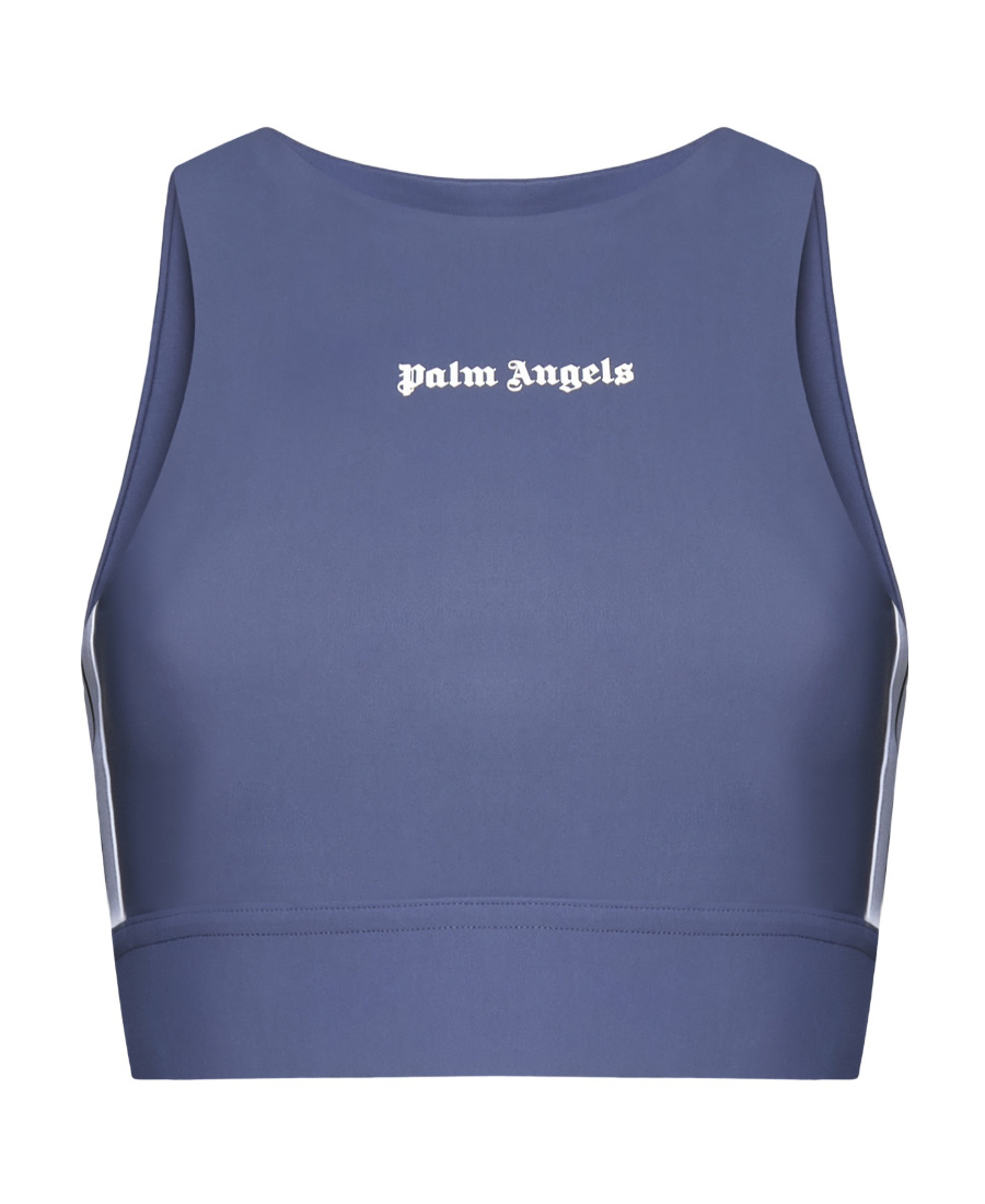 Palm Angels Logo-print Tank Top In Blue