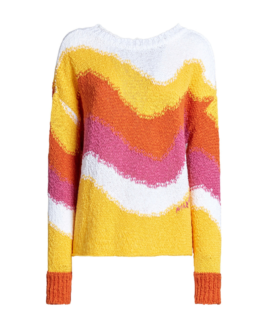 Marni Woman Sweater Yellow Size 4 Cotton In Yellow
