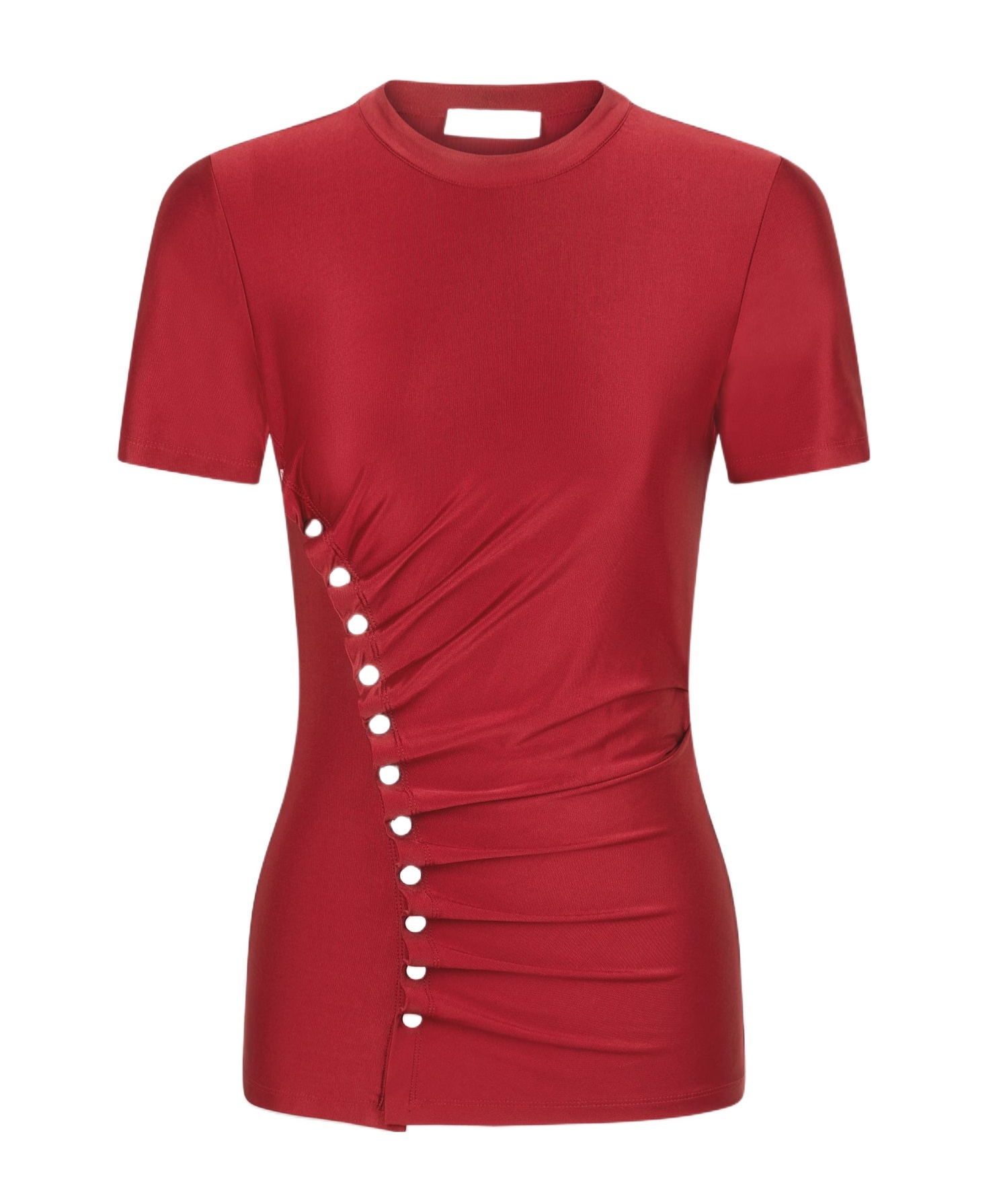 Shop Rabanne Draped T-shirt In Red