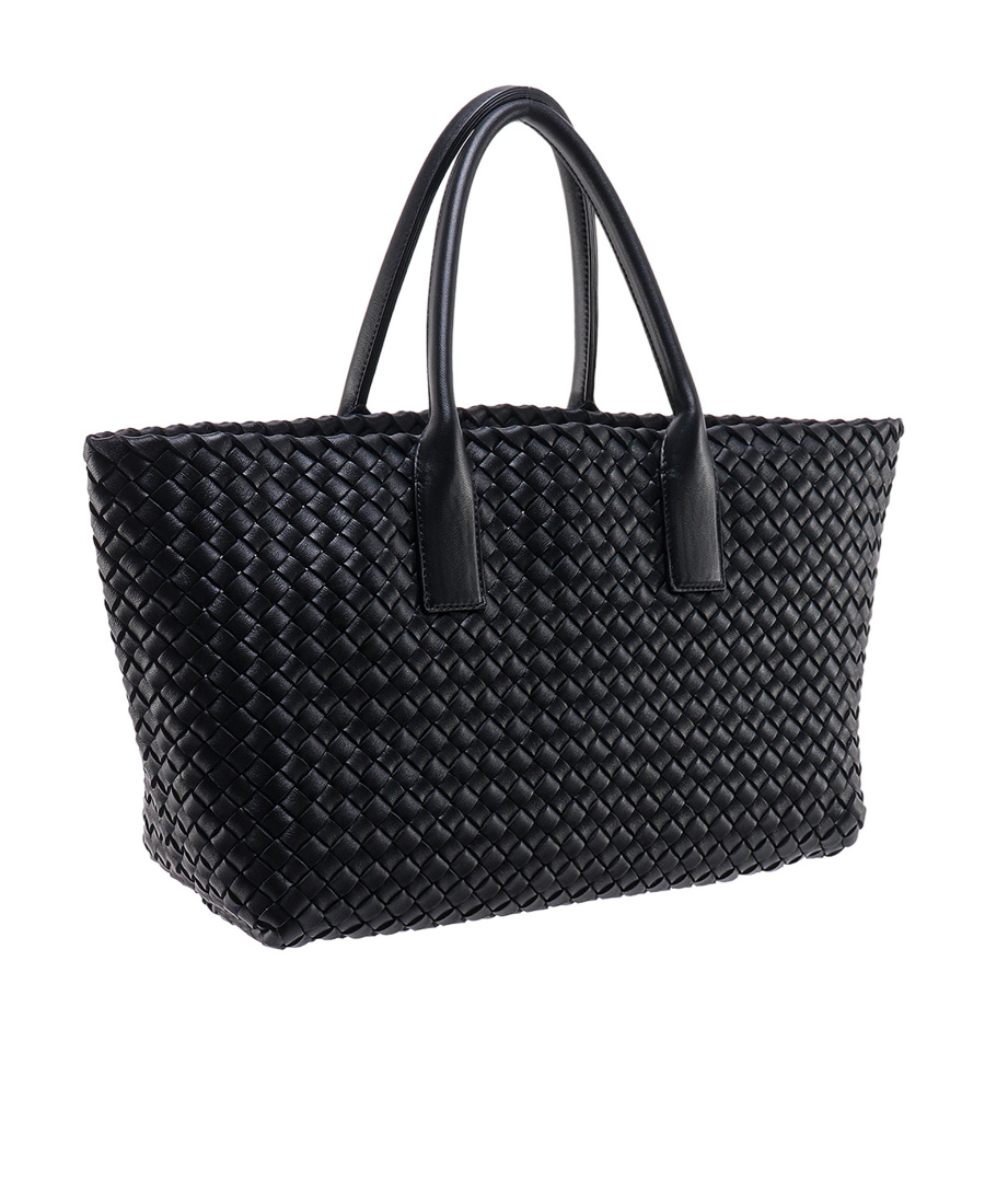Bottega Veneta Small Cabat Handbag In Black