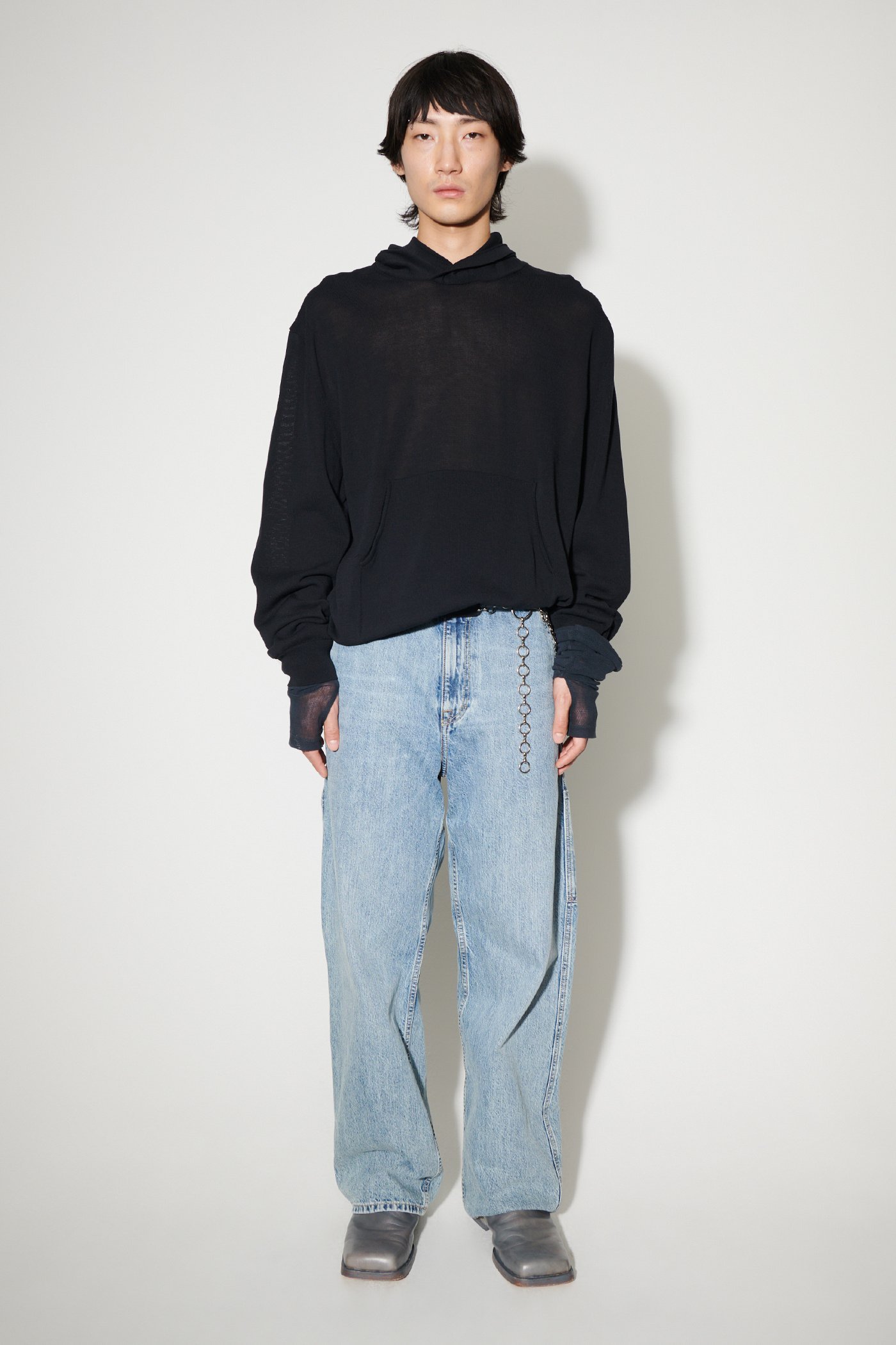 Our Legacy Long-sleeve Knitted Hoodie In Black