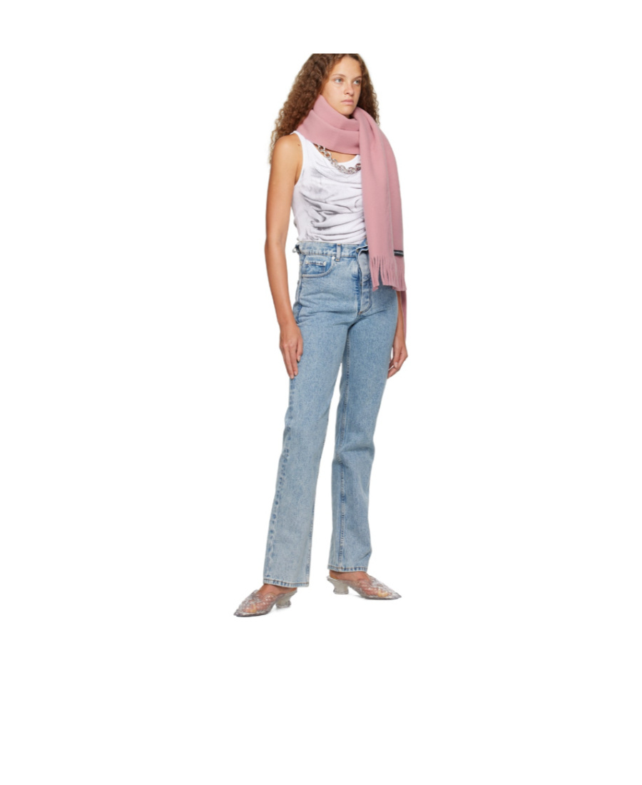 Y/project Chain-link Virgin Wool Scarf In Pink