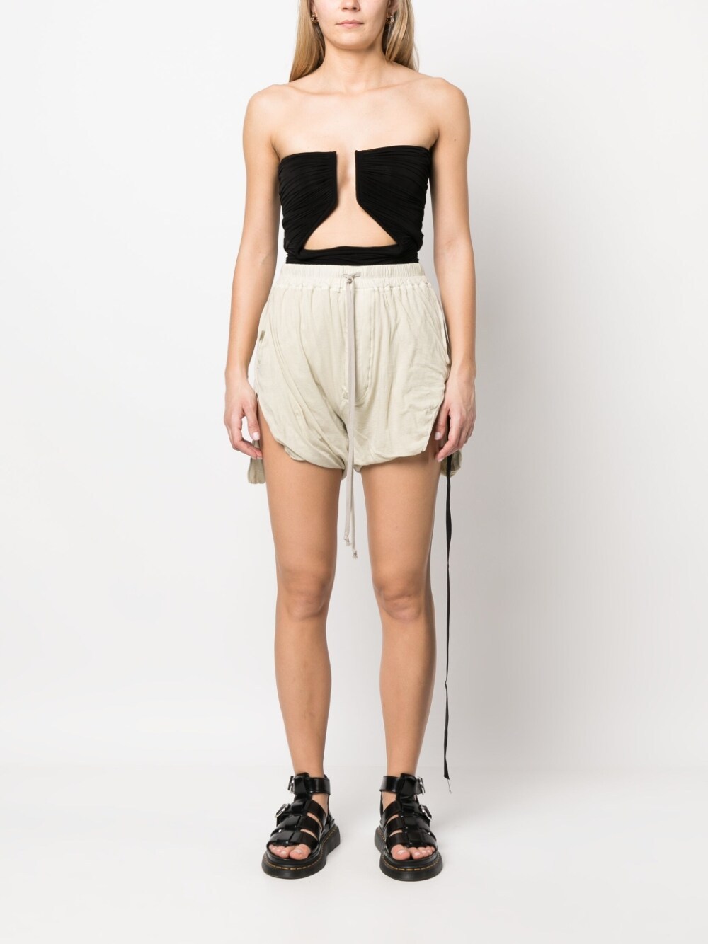 Rick Owens Drkshdw Phleg Doubled Boxer Shorts In White