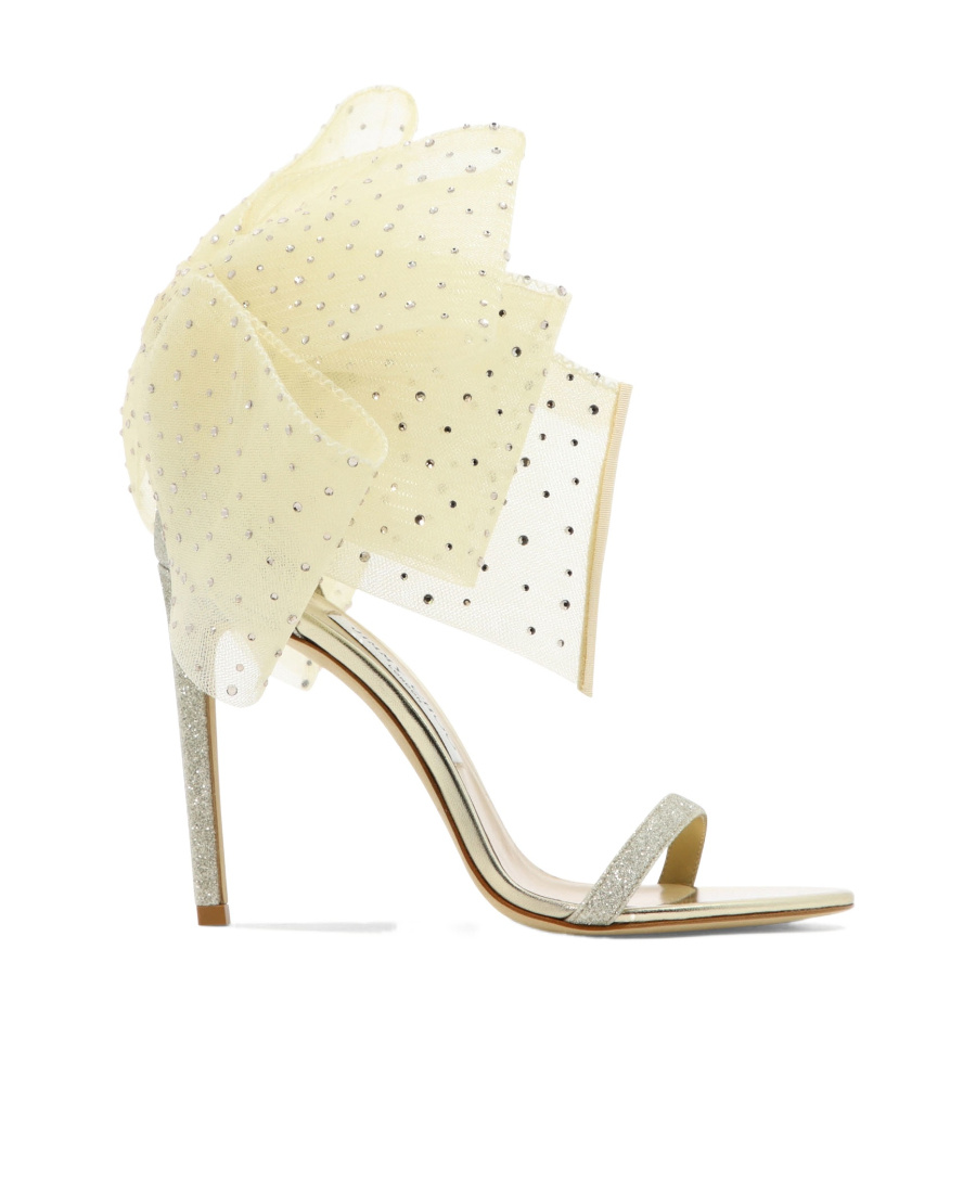 Jimmy Choo Aveline Bow Detail Heeled Sandals In Nude