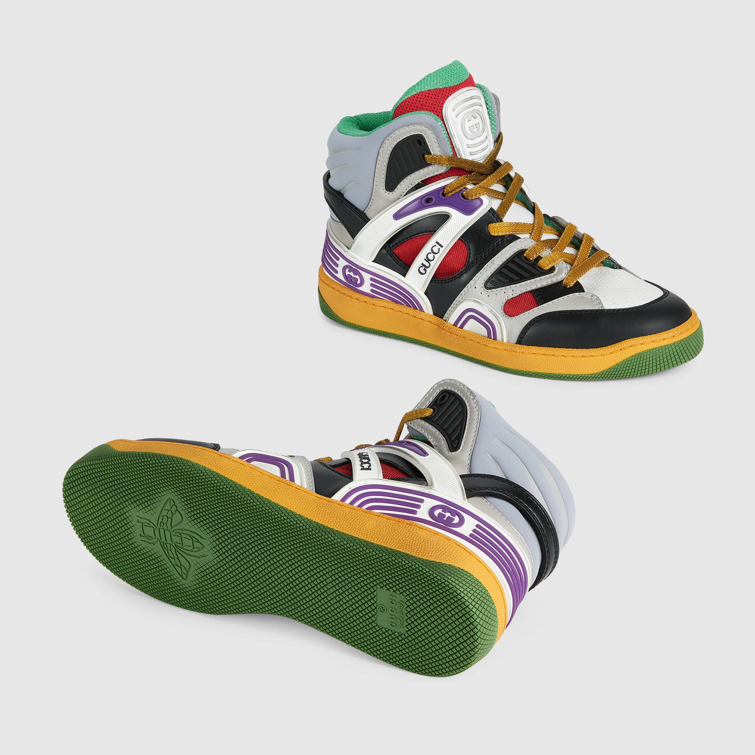 Gucci Basket High-top Sneakers In Multicolor