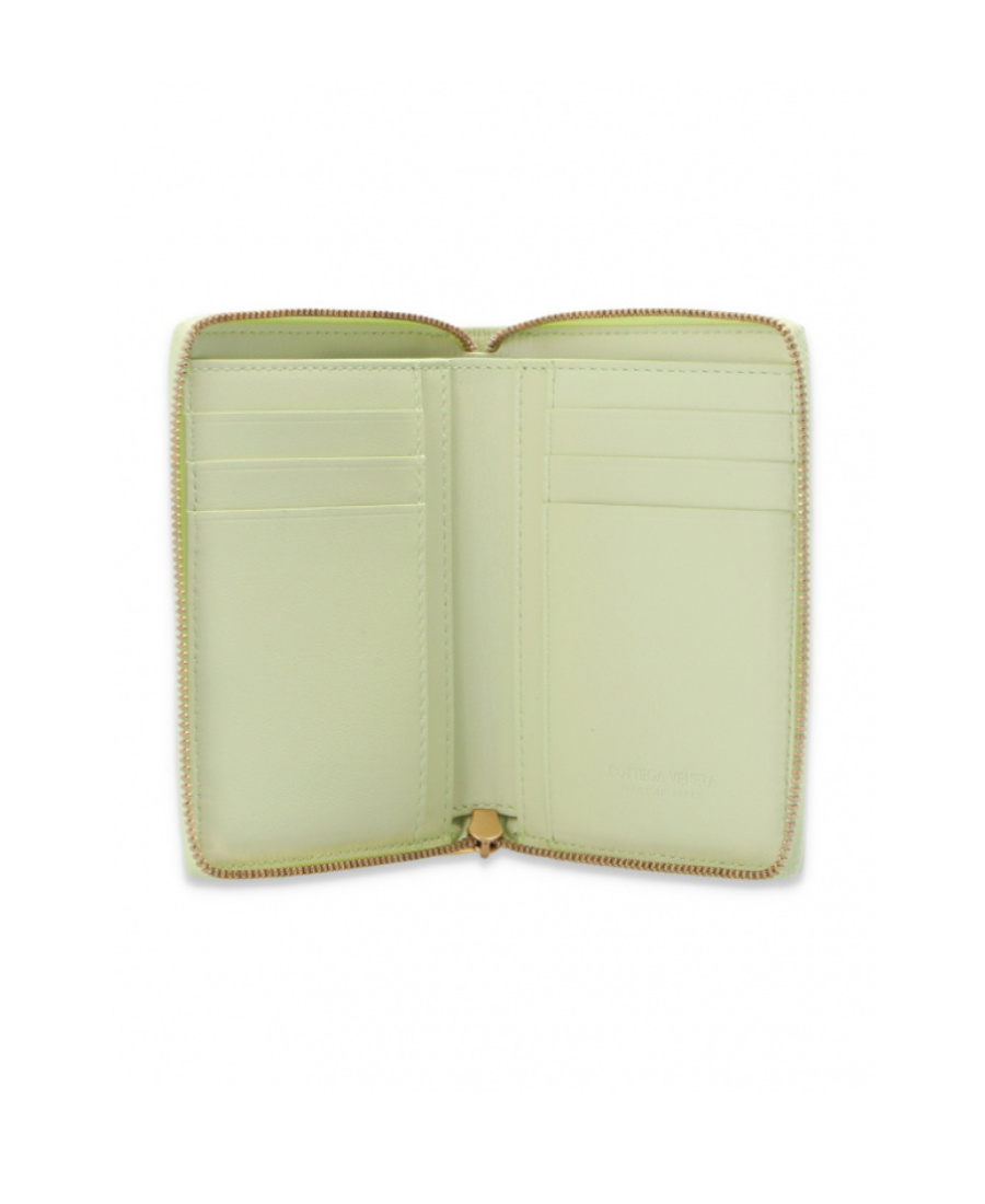 Bottega Veneta Intrecciato Leather Wallet In Green