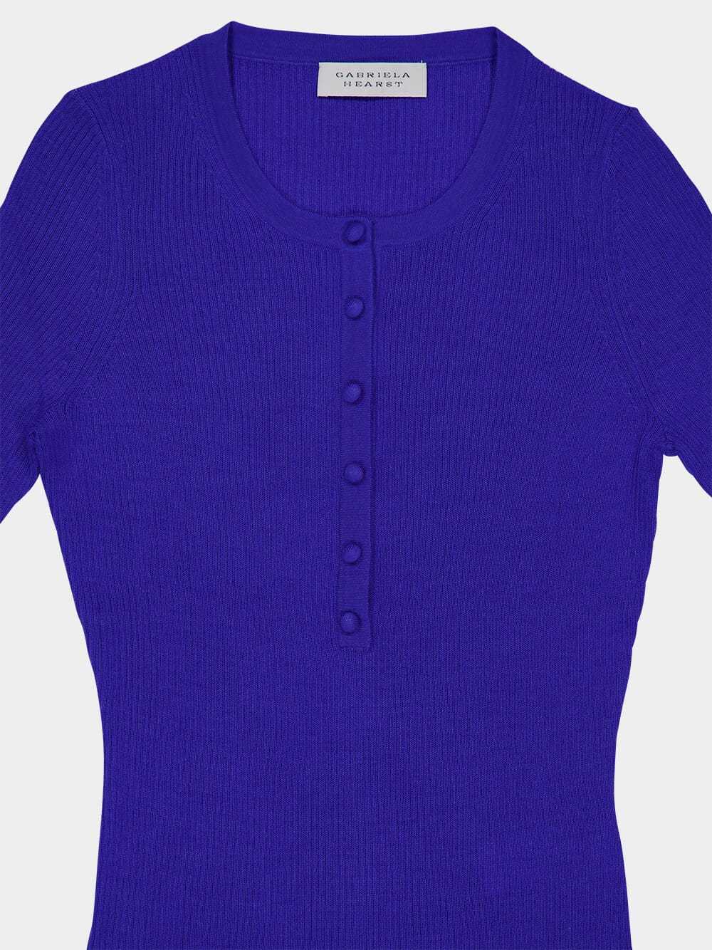 Gabriela Hearst Julian Henley Top In Blue