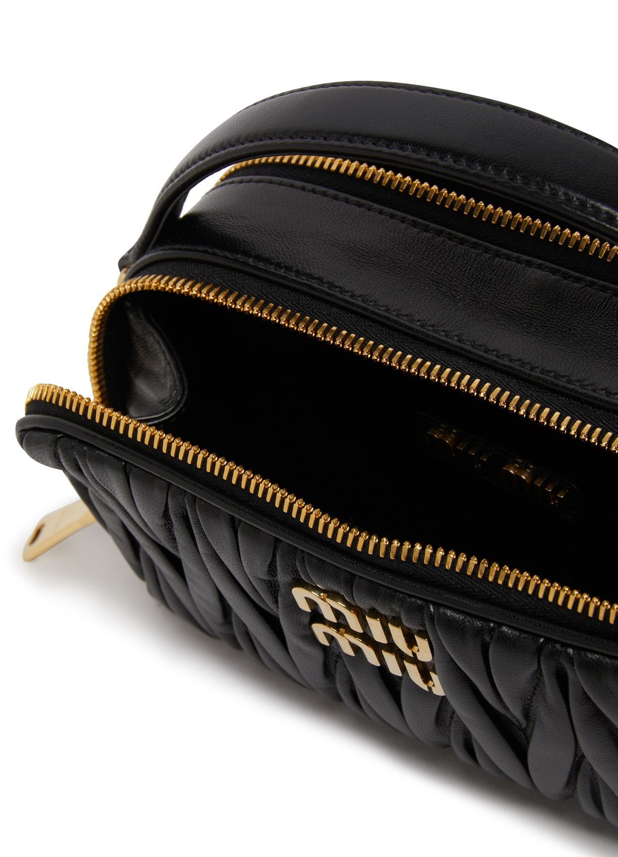 Miu Miu Logo Shoulder Bag In Black