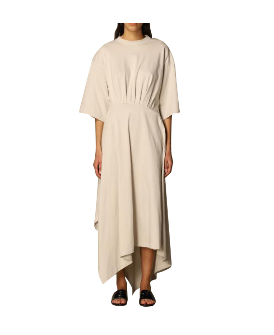 Balenciaga Asymmetric-hem T-shirt Dress In Nude