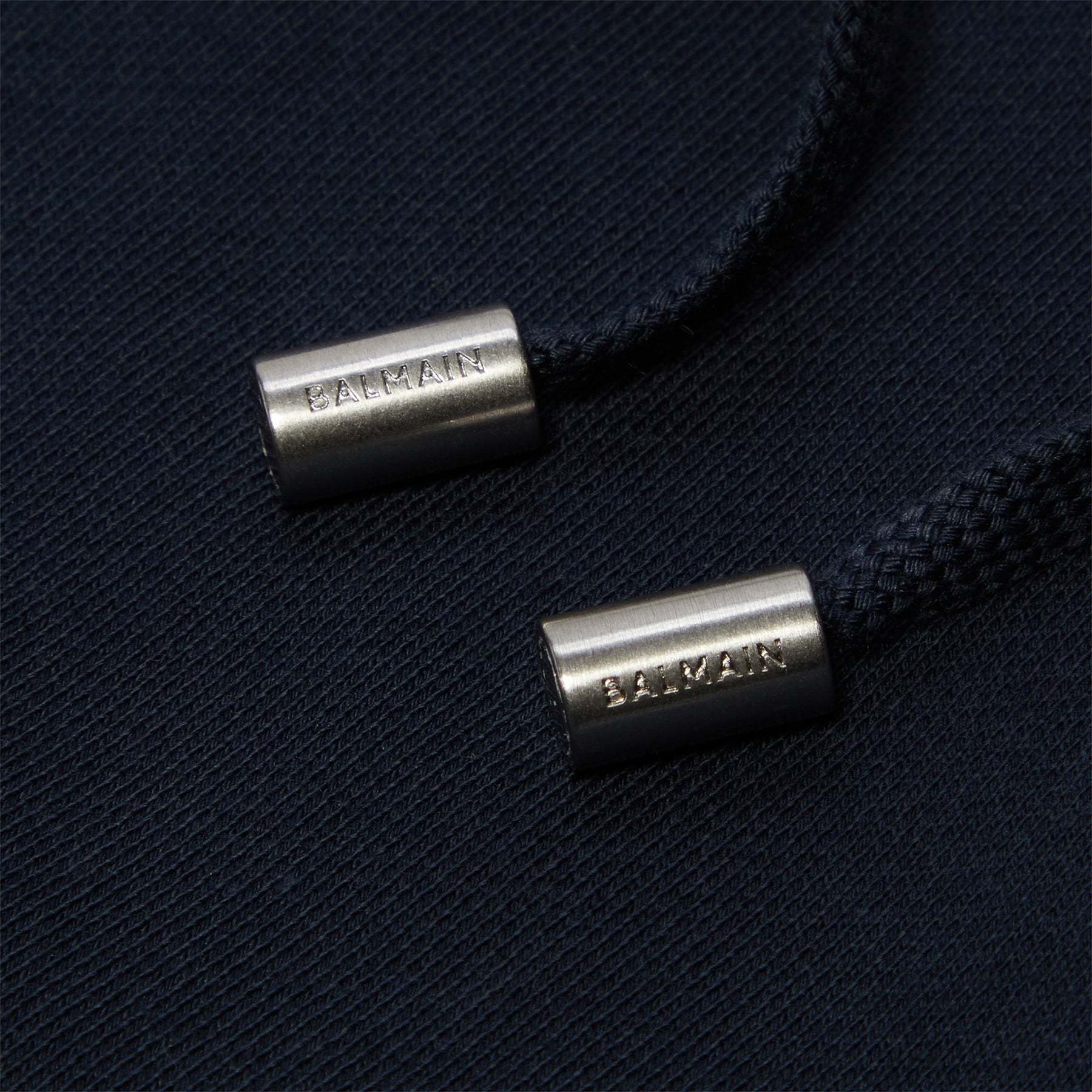 Balmain Logo-graphic Drawstring Hoodie In Blue