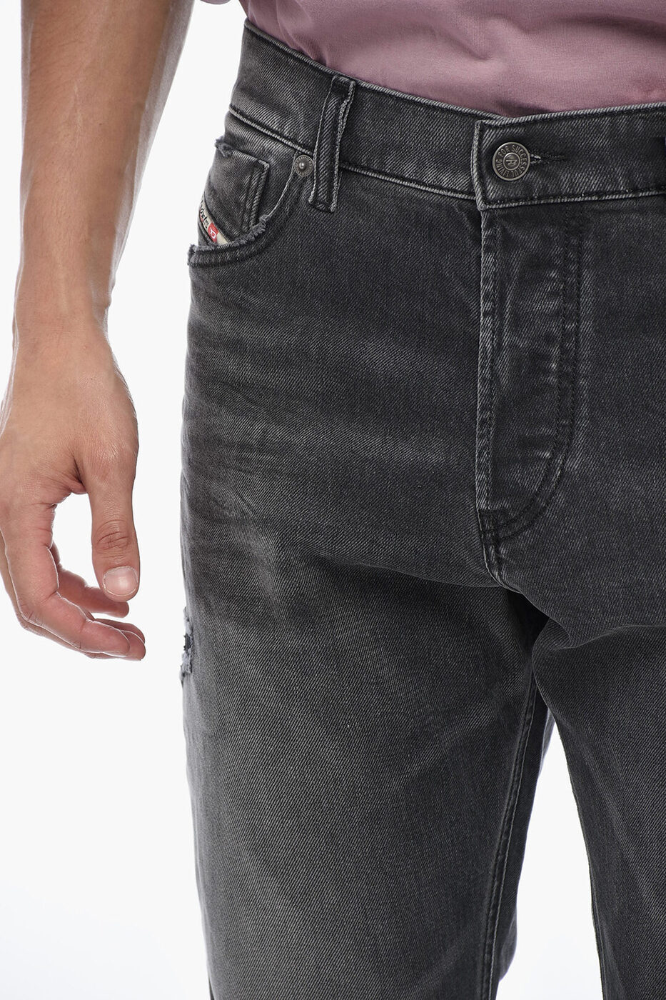 Diesel Straight Jeans Pants In Black