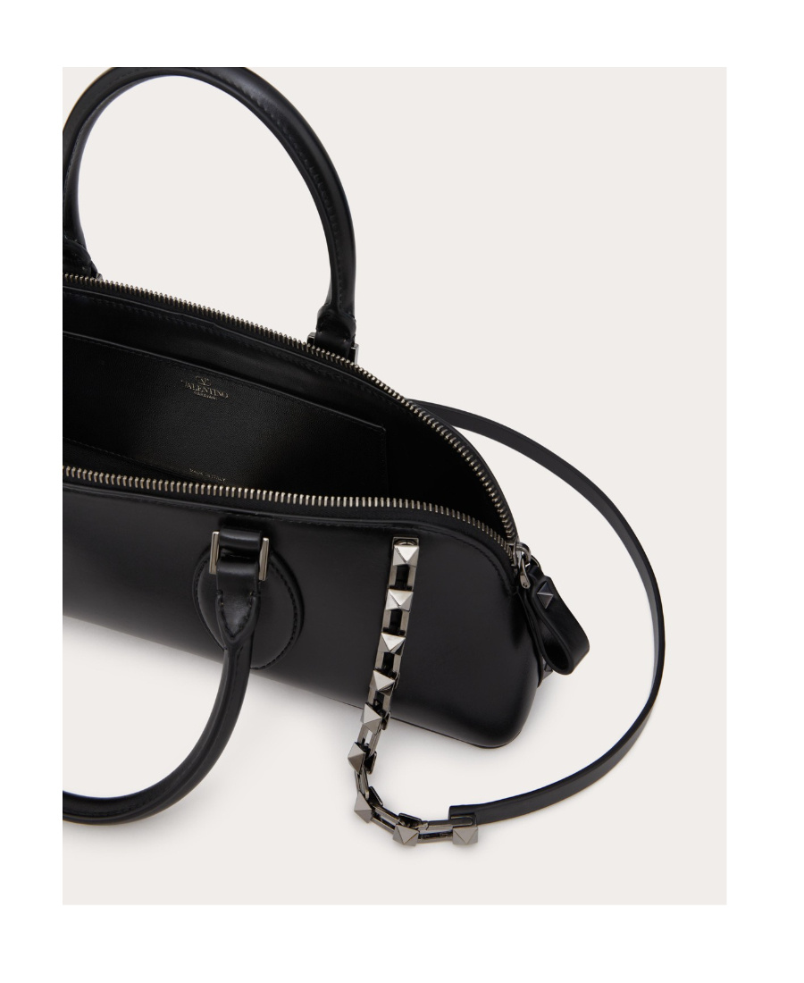Valentino Rockstud East-west Leather Tote Bag In Black