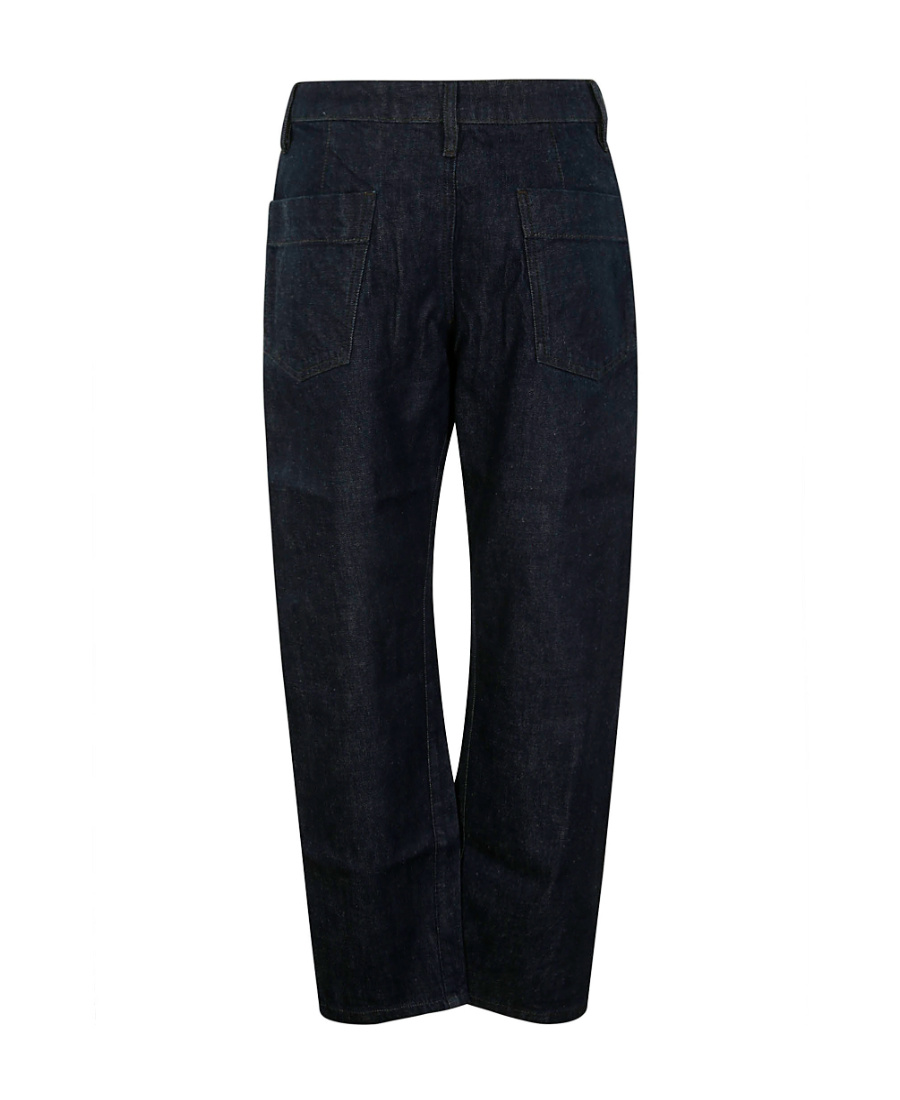 Lemaire Indigo Twisted Belted Jeans In Blue