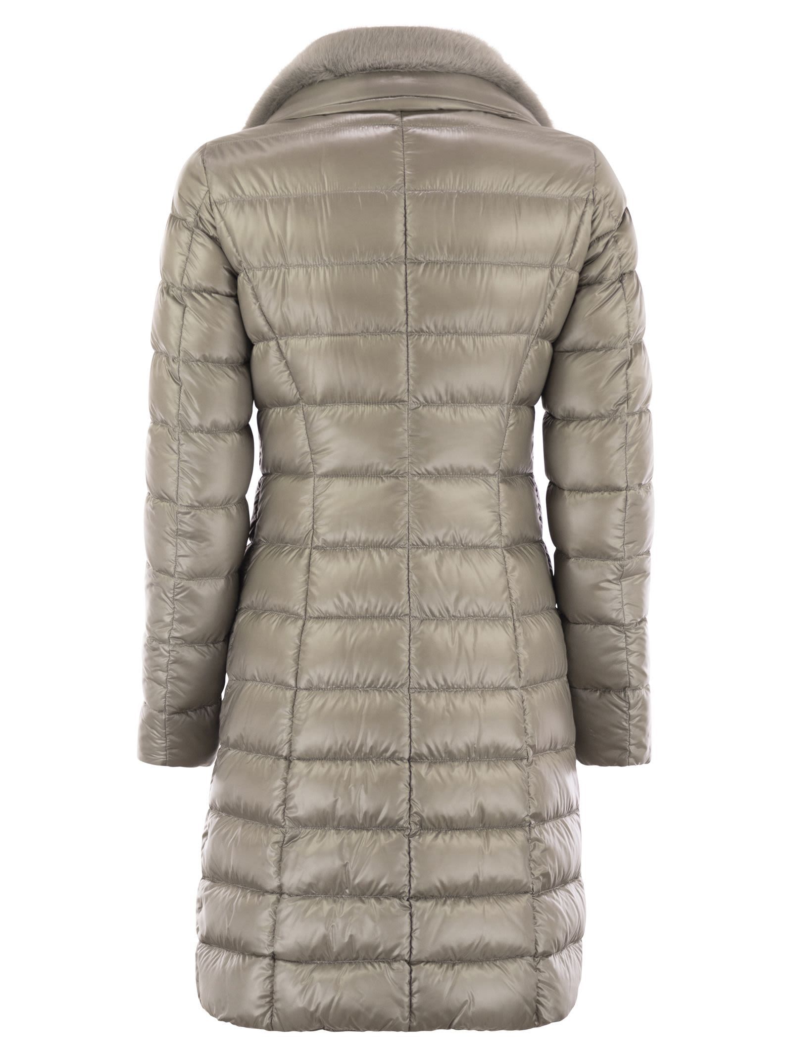 Herno Zip-up Padded Coat In Gray