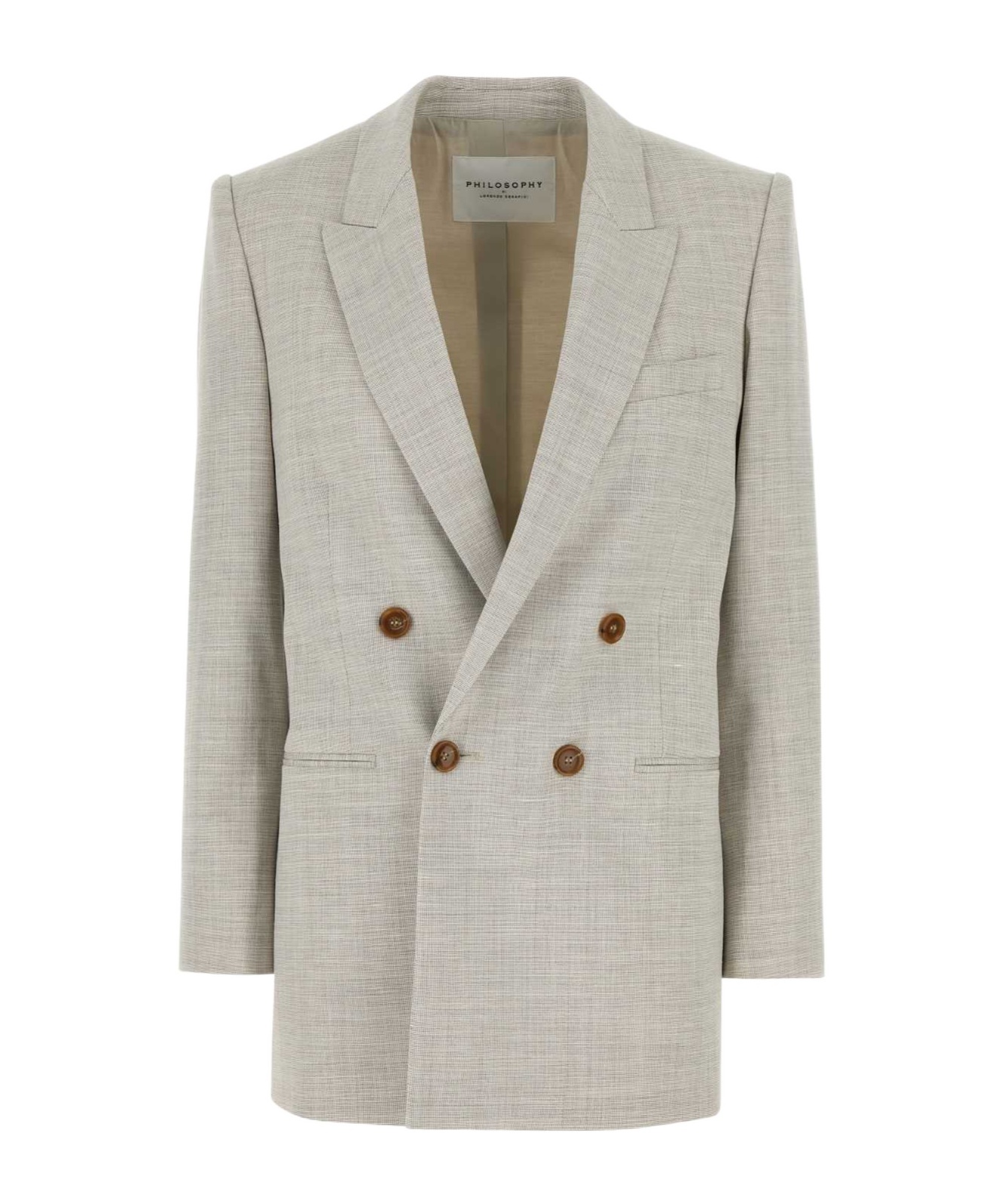 Shop Philosophy Di Lorenzo Serafini Double-breasted Blazer In Gray
