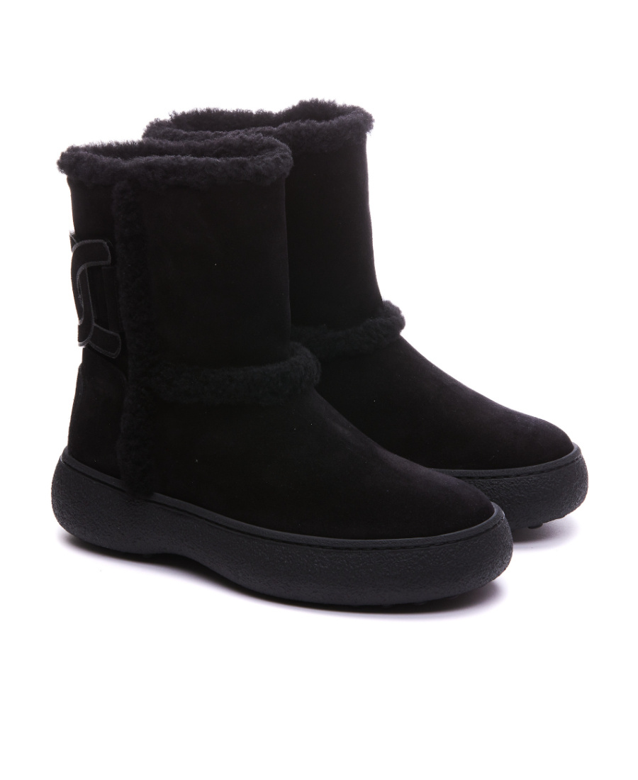Tod's Logo Patch Boots In Black