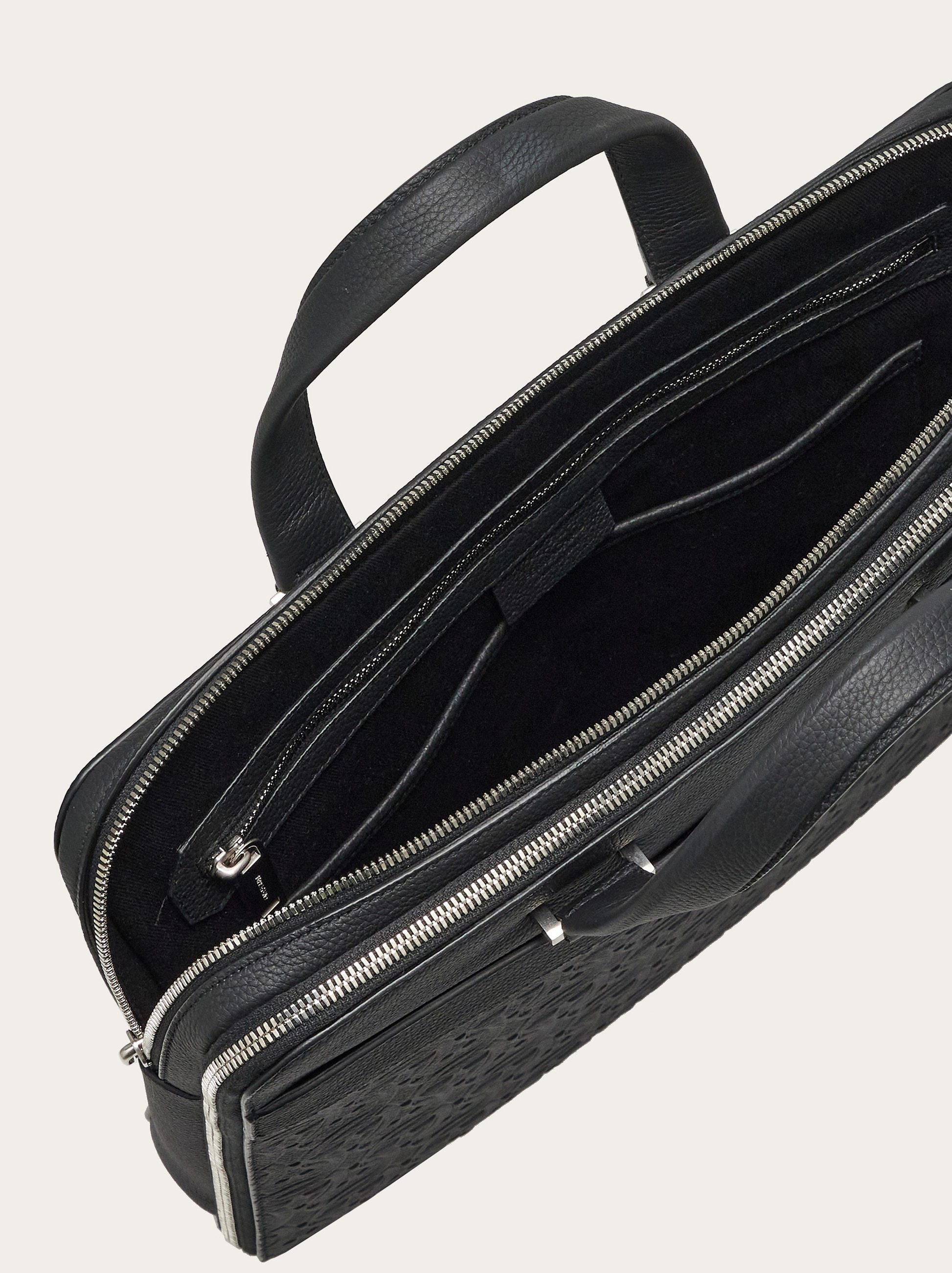 Ferragamo Men's Gancini Business Bag In Black