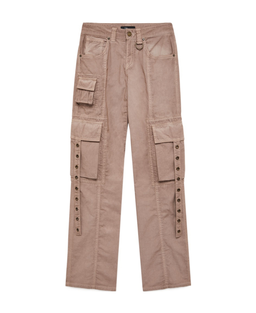 Blumarine Ruffled-trim Wide-leg Trousers In Nude