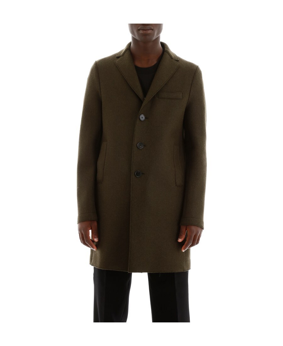 Harris Wharf London Single-breasted Virgin-wool Coat In Black