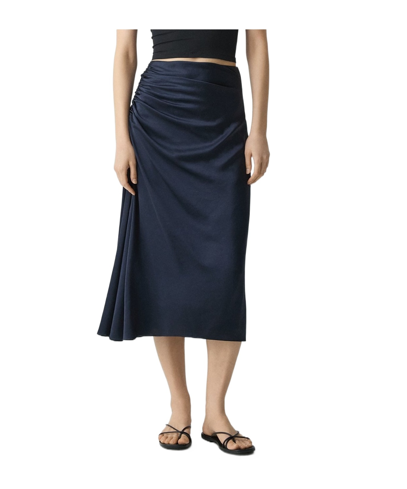 Theory Draped Midi Skirt