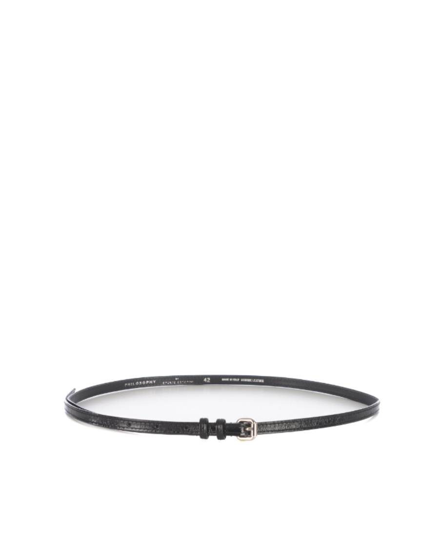 Philosophy Di Lorenzo Serafini High-shine Buckle Belt In Black