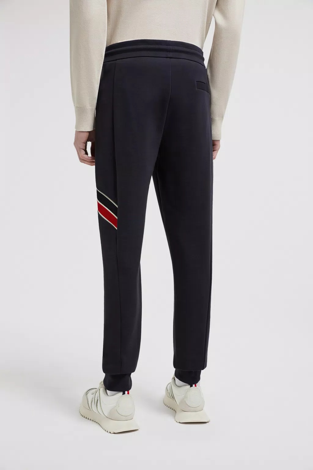 Moncler Side Logo Patch Jogging Trousers In Blue