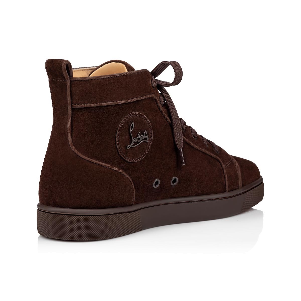 Christian Louboutin High Lace-up Casual Sneakers In Brown
