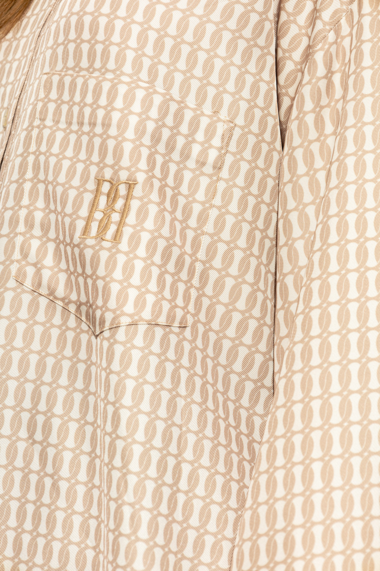 By Malene Birger Geometric-pattern Blouse In Nude