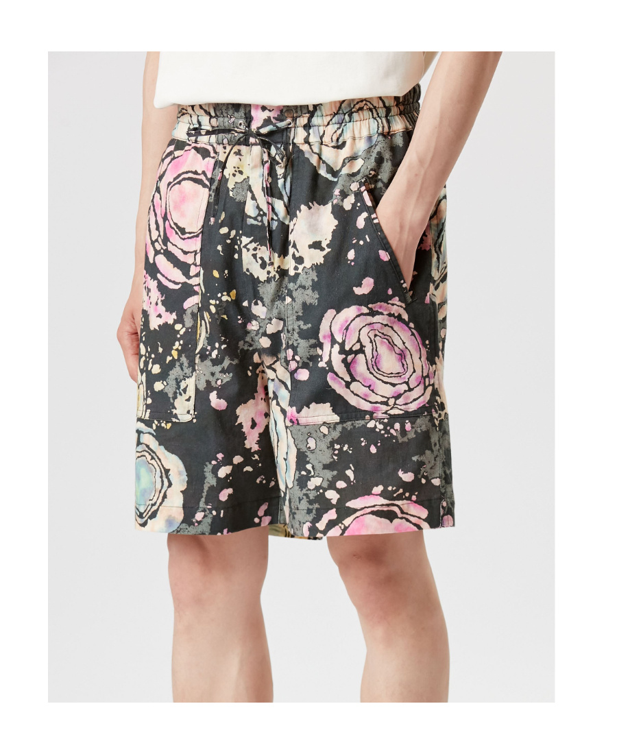 Isabel Marant Graphic-print Drawstring Shorts In Black