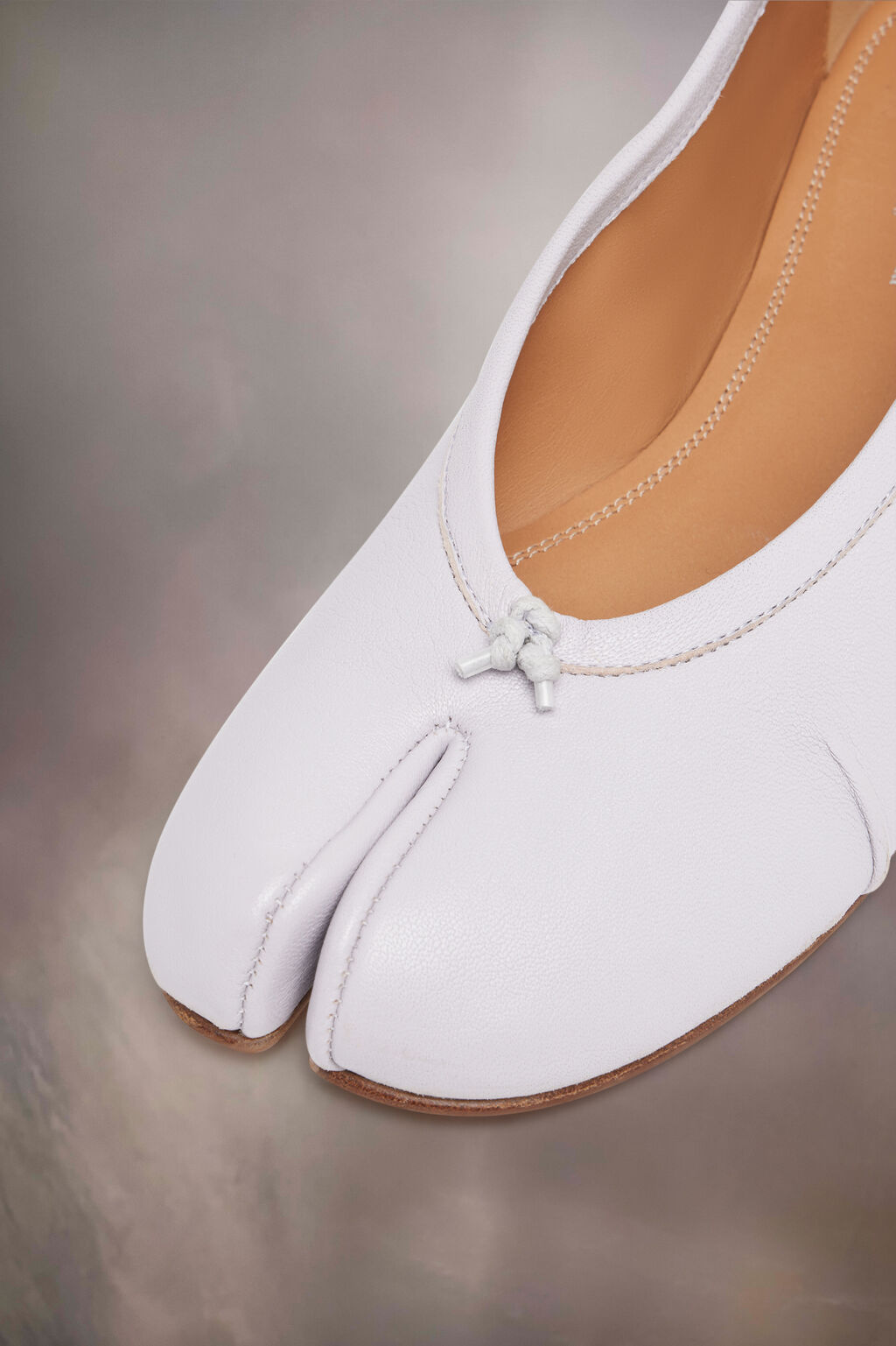 Maison Margiela Purple Tabi New Ballerina Flats In White