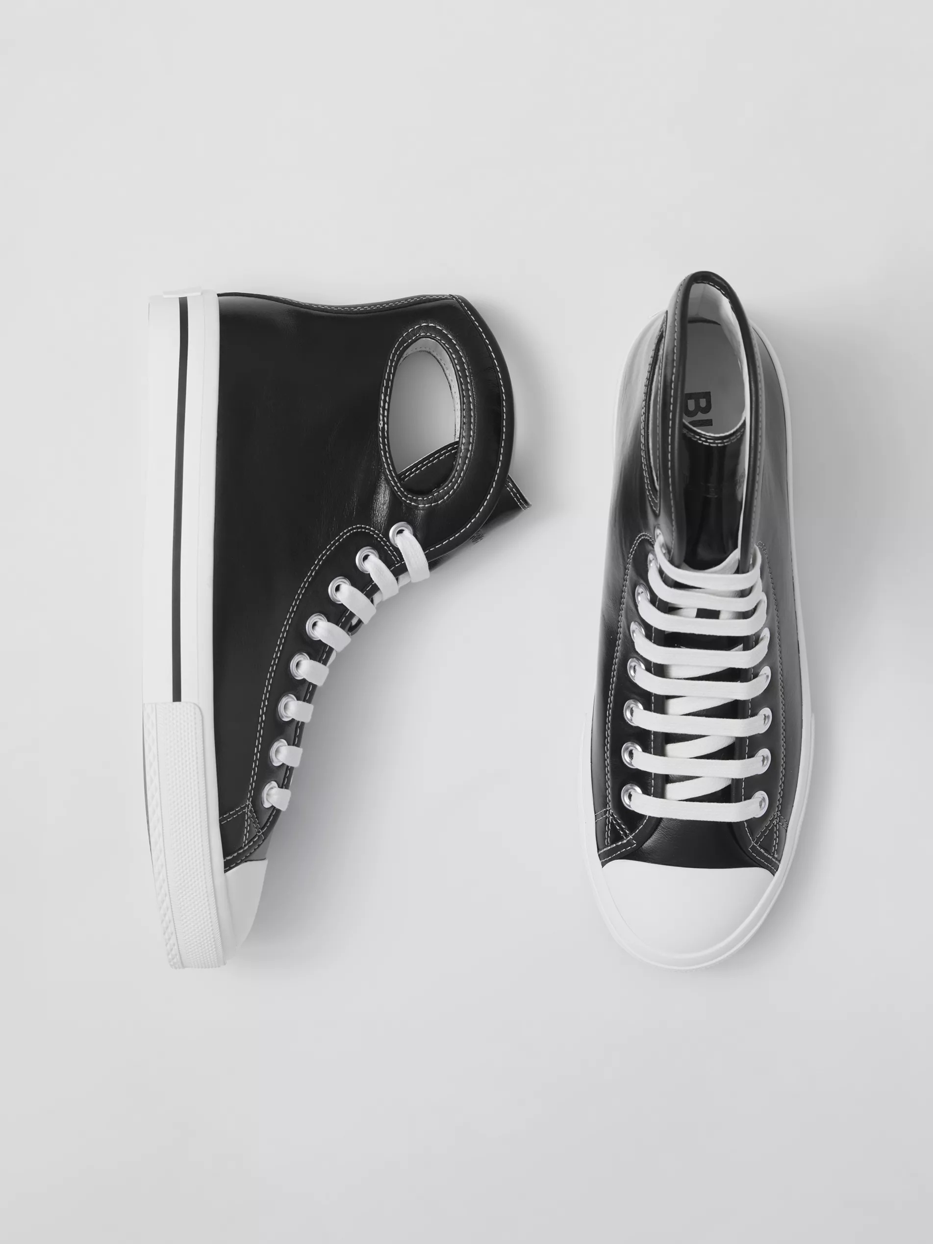 Burberry Porthole-detail High-top Sneakers In Black
