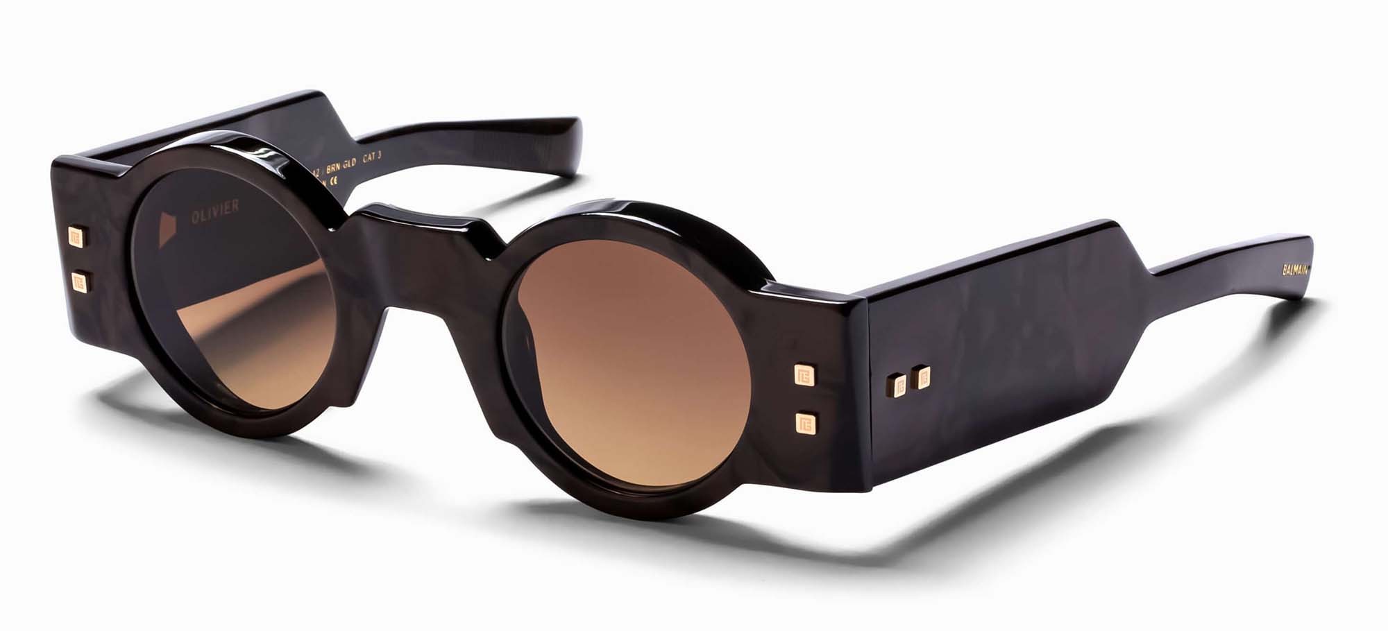 Balmain Olivier Round-frame Sunglasses In Black