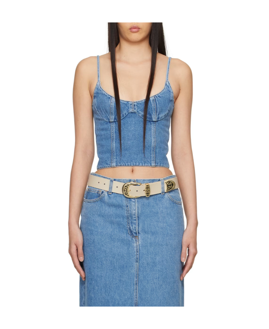 Magda Butrym Denim Top In Blue