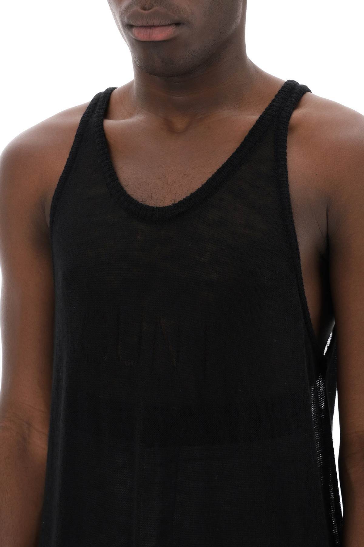Rick Owens Canotta In Maglia Dettaglio Lettering Traforato In Black