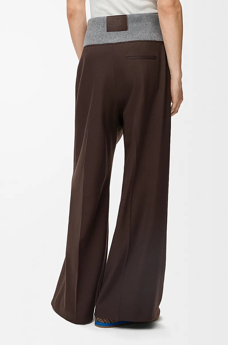 Loewe Pleated Elastic-waist Trousers In Brown