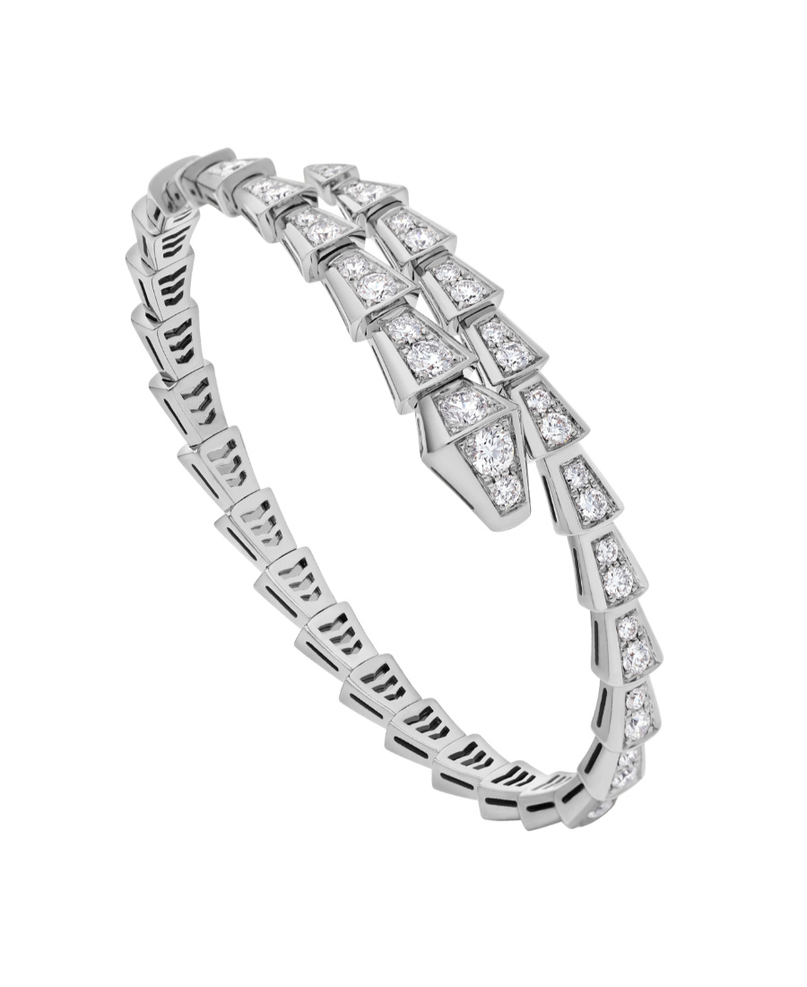 Bvlgari Snake Set With Diamond Bracelet In White
