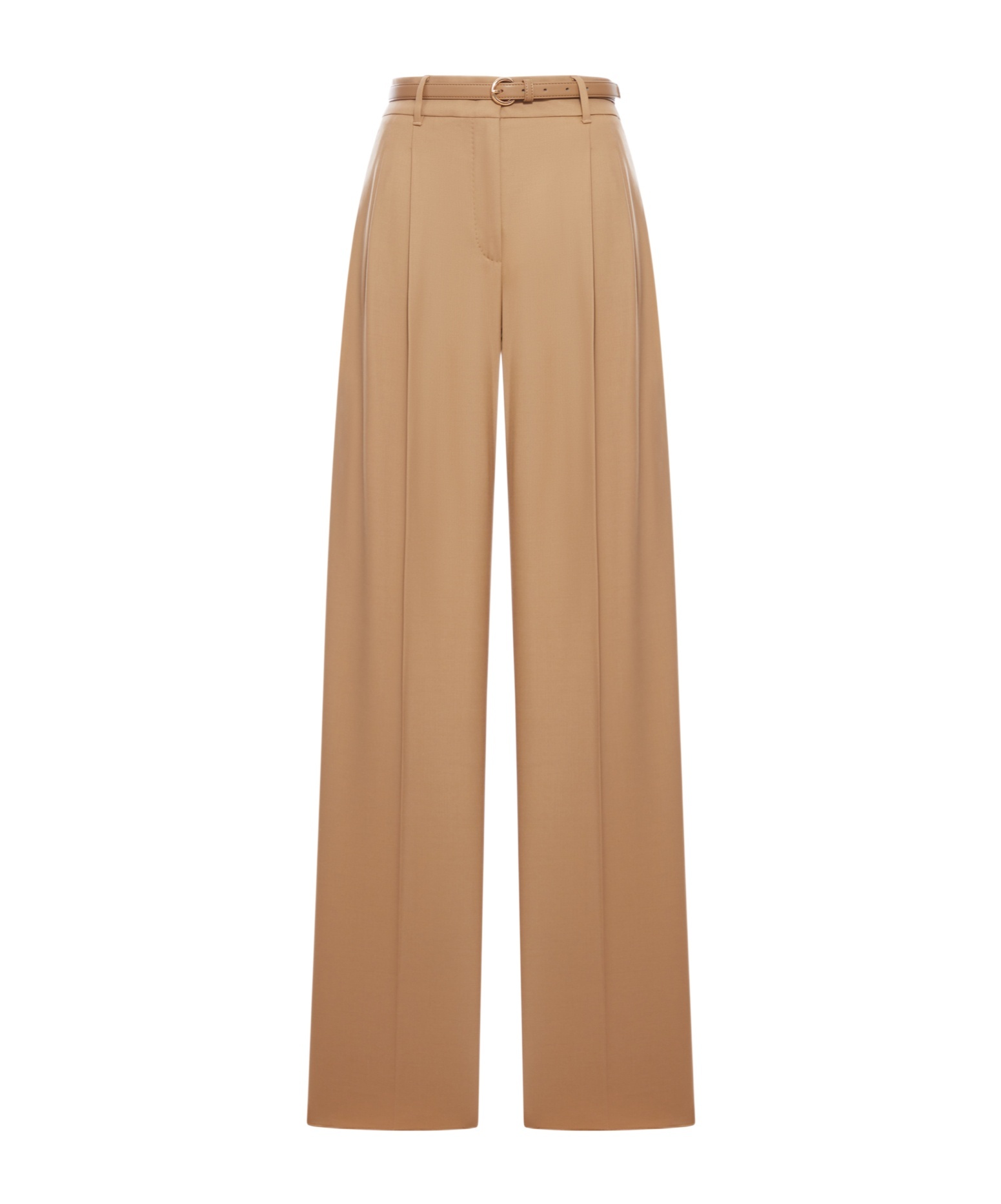 Max Mara Wool Tassel Entry Trousers In Brown