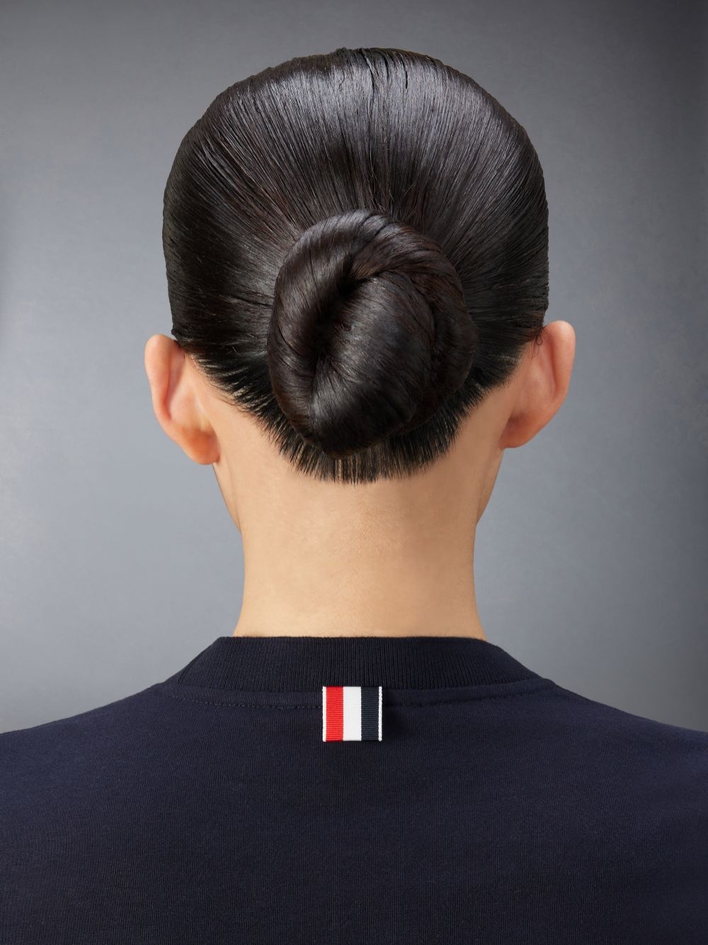 Thom Browne Navy Blue Rose-embroidered Cotton T-shirt In Black