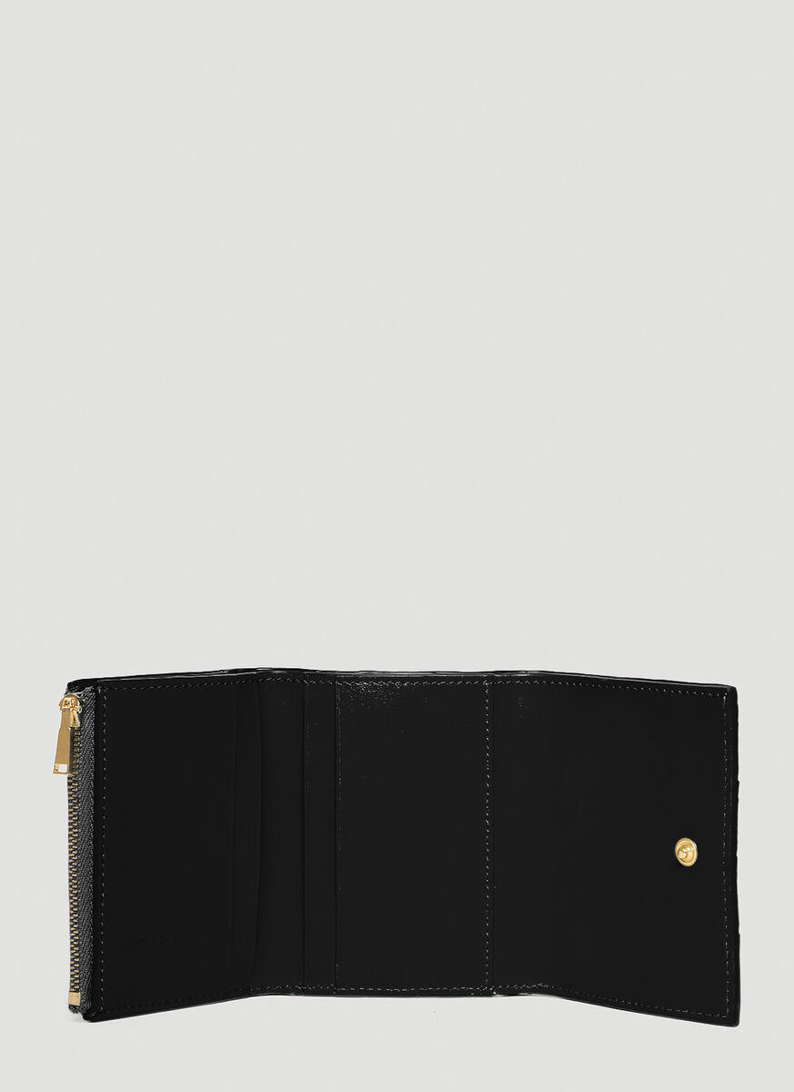 Bottega Veneta Intrecciato Tri-fold Wallet In Black