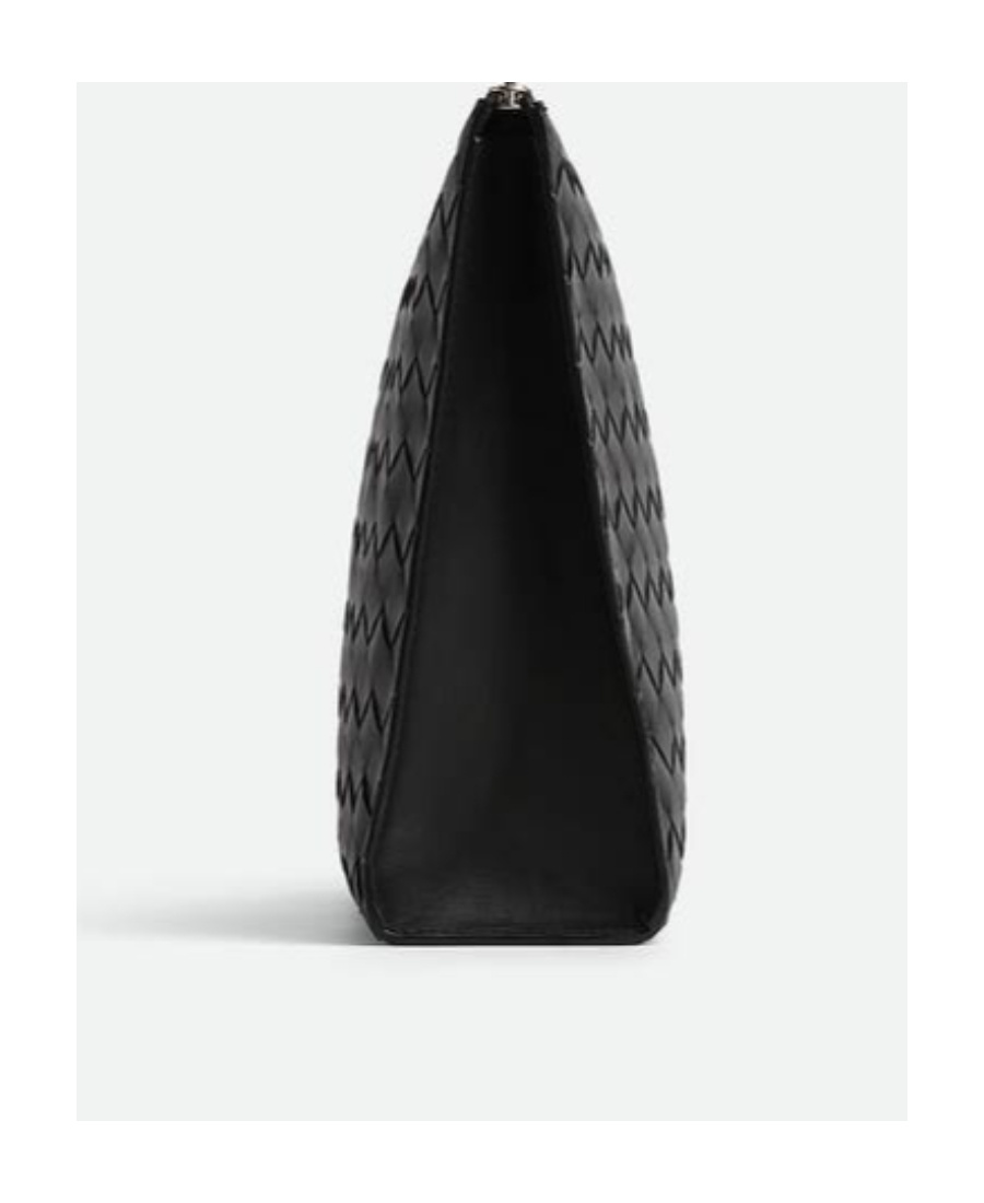 Bottega Veneta Logo Weaving Handbag In Black