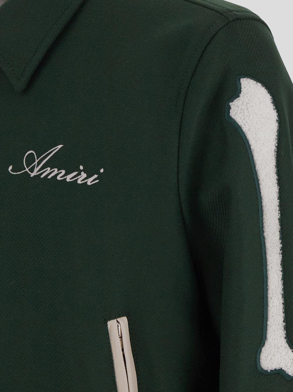 Amiri Bone-patches Felted Jacket In Black