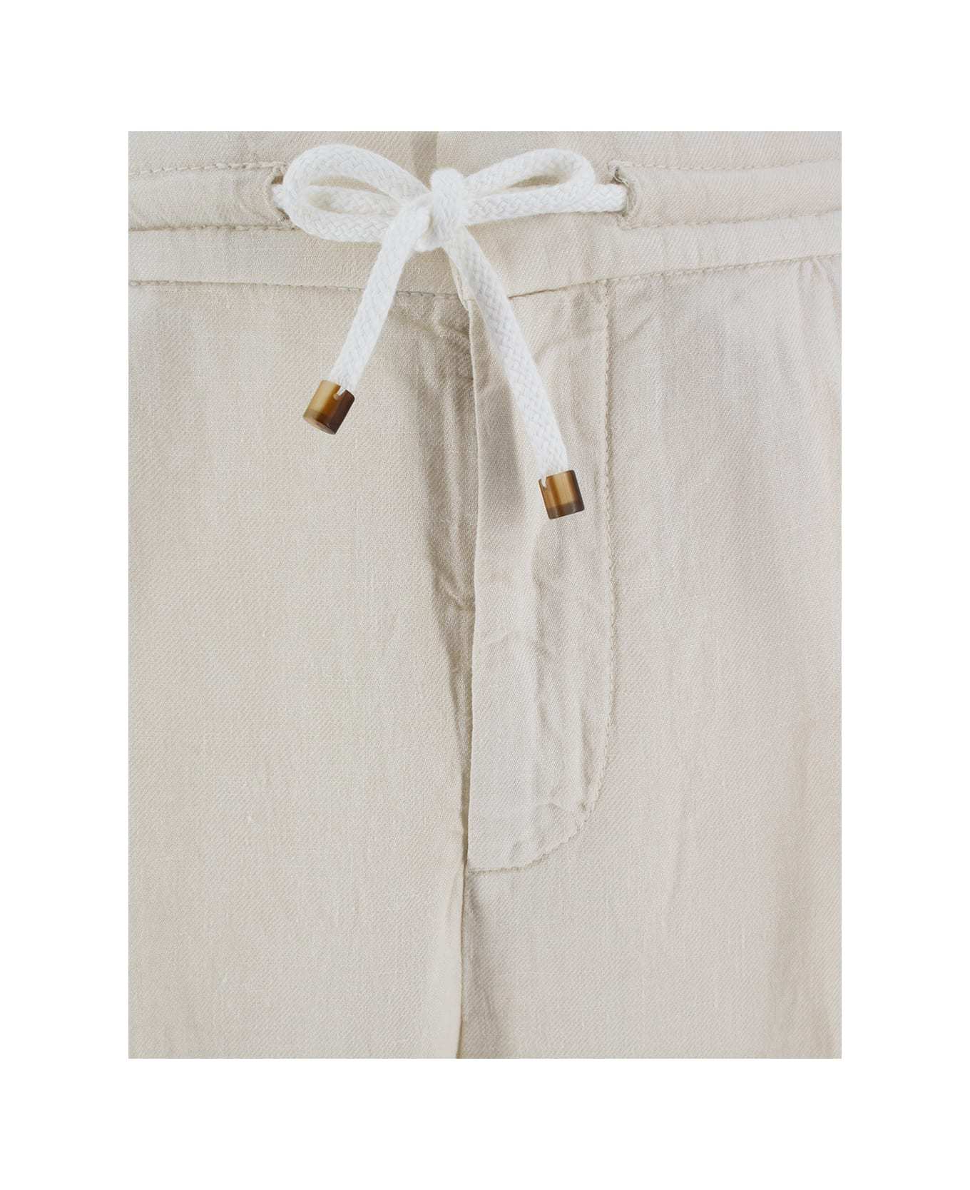 Brunello Cucinelli Cotton Corduroy Drawstring Trousers In Nude