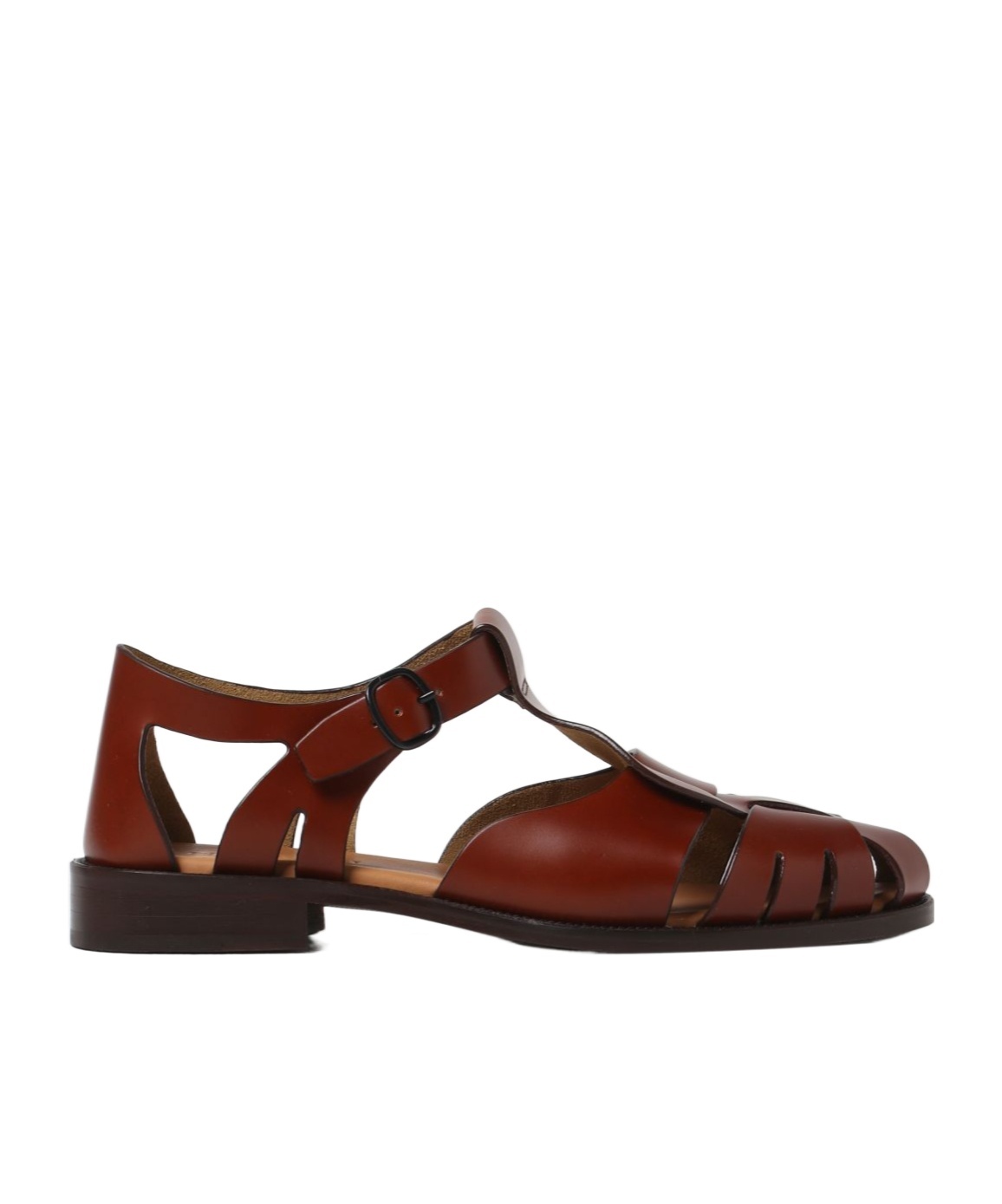 Hereu Light Brown Leather Fishing Shoes With Adjustable Strap In Brown