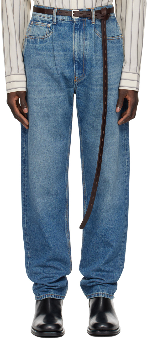 Hed Mayner Blue Faded Jeans In Blue