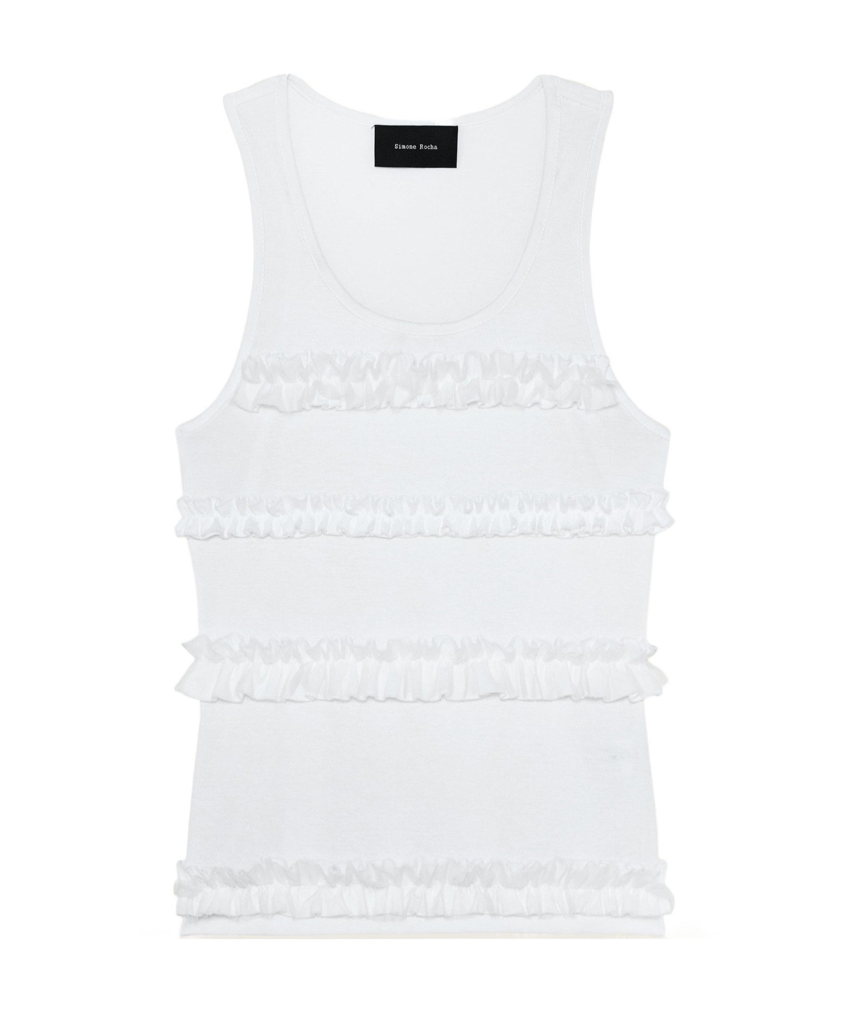 Simone Rocha Ruffle Frill Tank Top In White