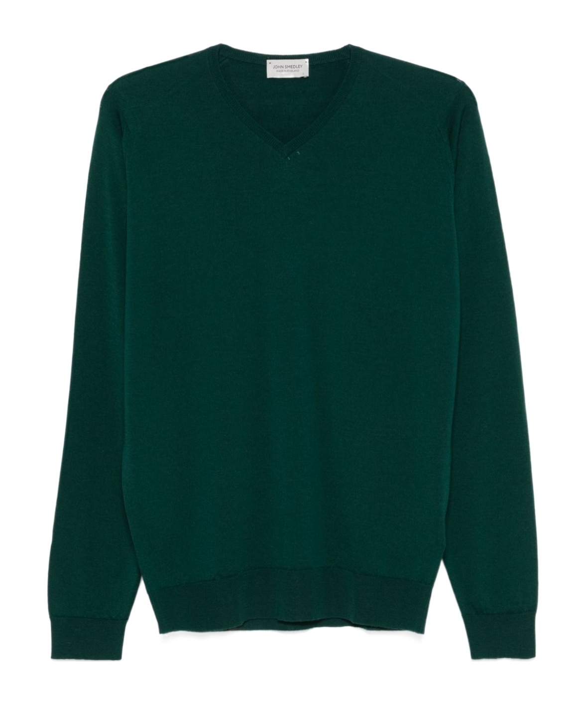 John Smedley V-neck Merino Wool Sweater In Green