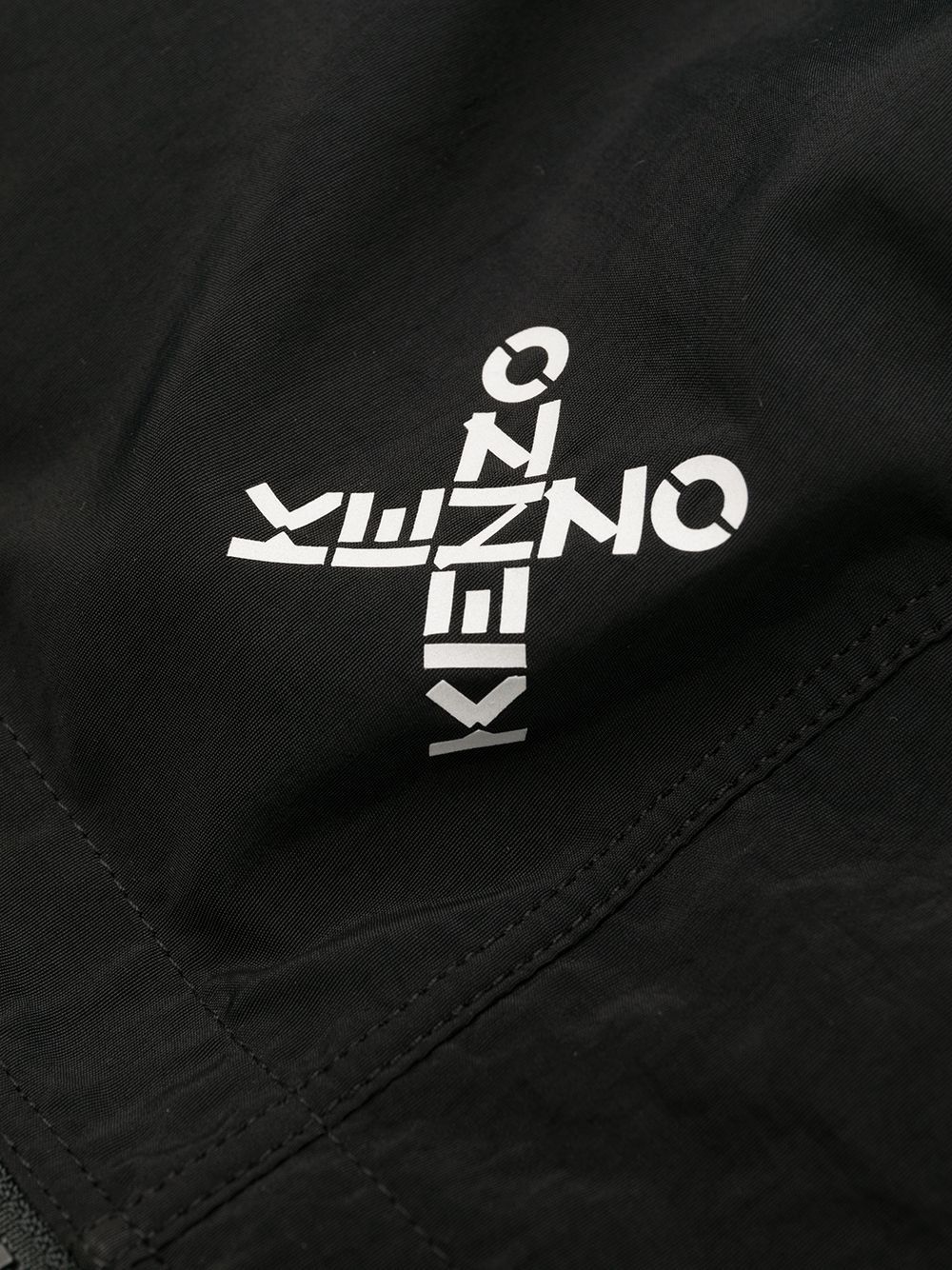 Kenzo Logo Print Zipped Jacket In Black